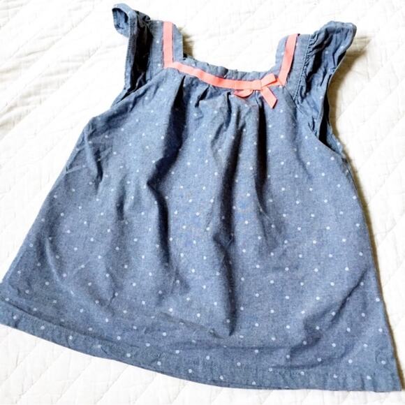 Gymboree Chambray Top 3T Denim Top polka top - Picture 1 of 5
